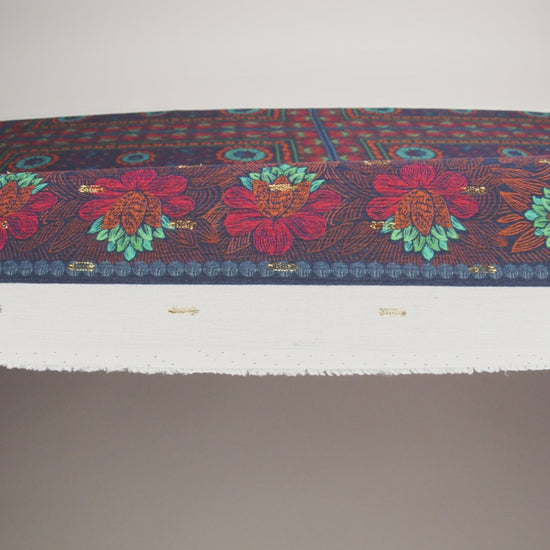Mood Exclusive Blue Let us Lotus Metallic Dotted Crinkled Viscose Crepe Panel