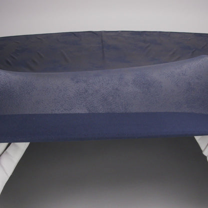 Faux Leather Foil Stretch Polyester Knit - Navy Cloud Textured - Vanessa Collection