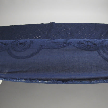 Embroidered Eyelet Cotton Voile - Medieval Blue Big Flowers - Naomi Collection