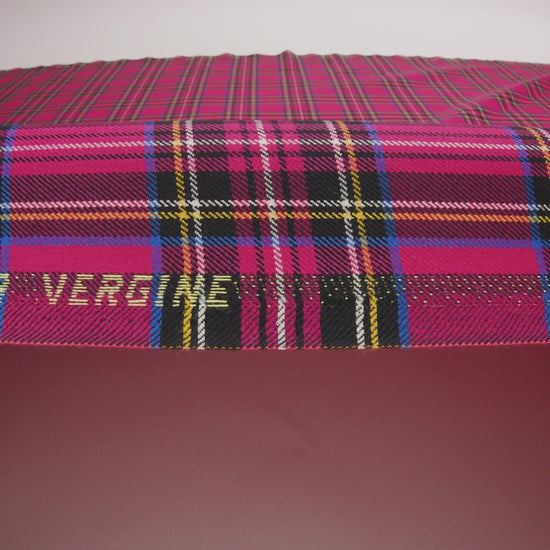 Virgin Wool Twill Made in Italy - Fuchsia Pink, Blue and Yellow Plaid