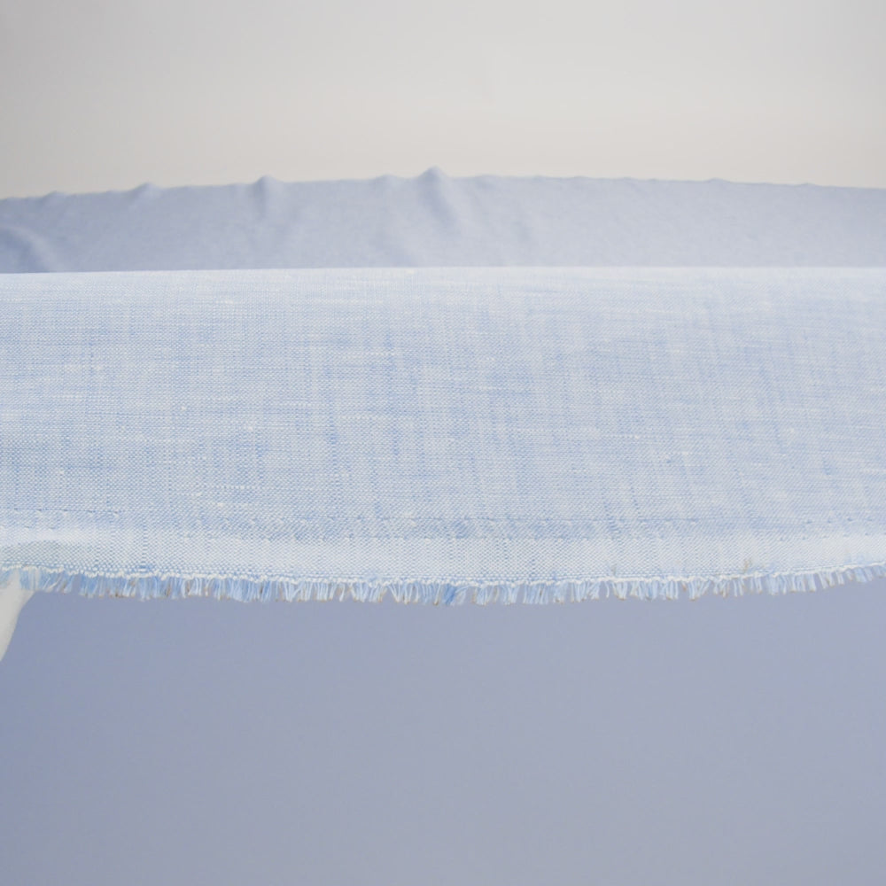 Lightweight Linen Chambray - Heathered Blue Heron - Minerva Collection