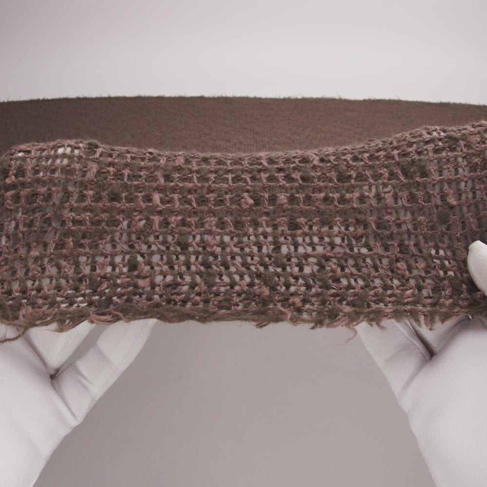 Italian Brown and Olive Wool Blend Netting - Image 4 of 4