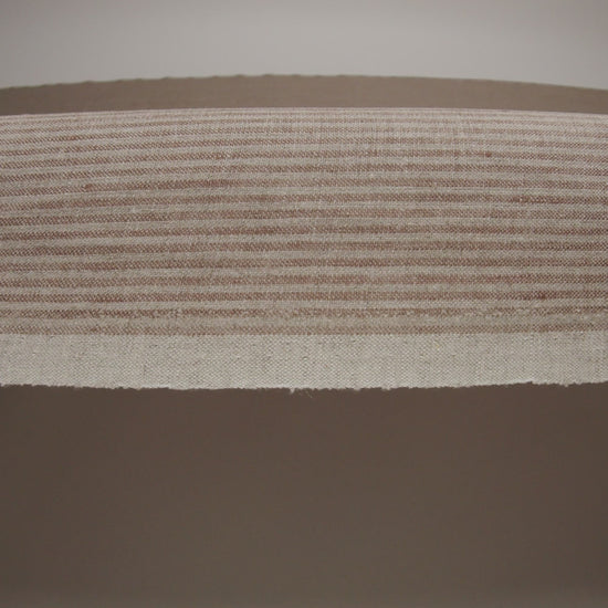 Medium Weight Linen Woven - Tan and Oatmeal Candy Stripes