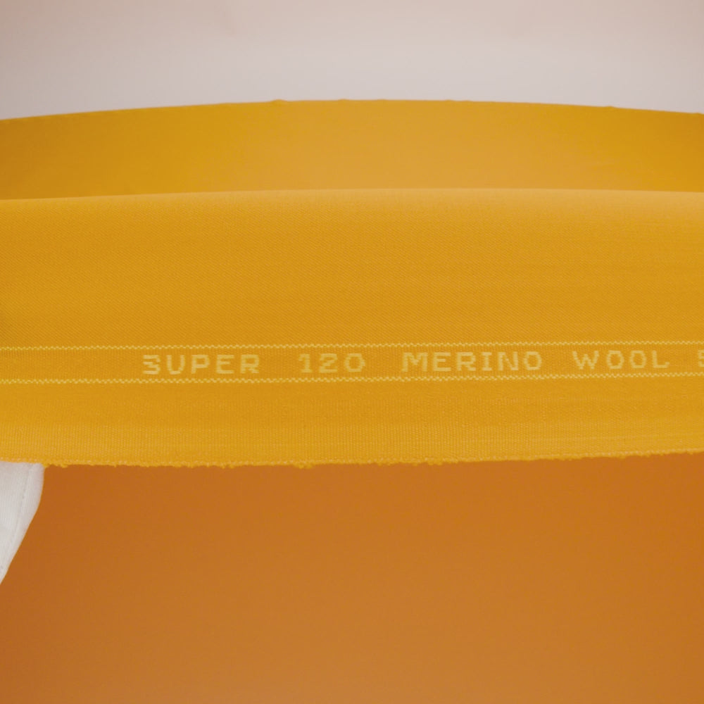 Super 120 Merino Wool Suiting - Saffron - Finn Collection - Image 6 of 7