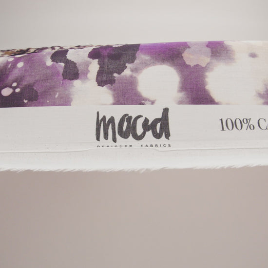 Cotton Voile - Purple Abstract Splatters - L'Amour en Feu Print - Mood Exclusive Wisteria Collection