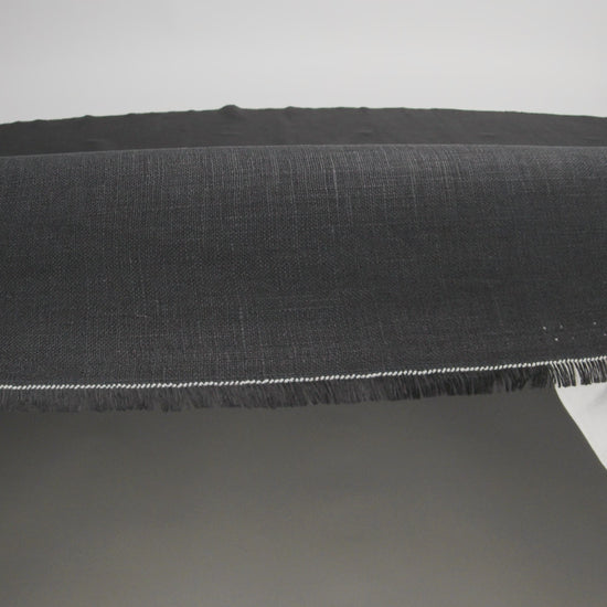 Medium Weight Linen Woven - Black - Grasmere Collection
