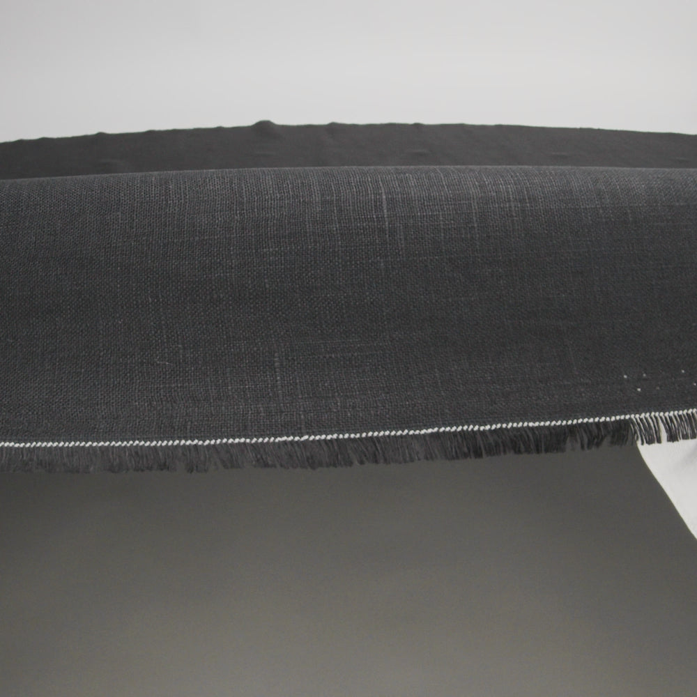 Medium Weight Linen Woven - Black - Grasmere Collection