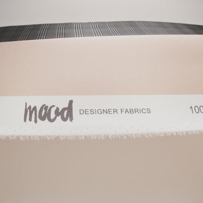 Silk Charmeuse Print 16MM, Made in Italy - Beige, Gray and Black Glen Check Ombre