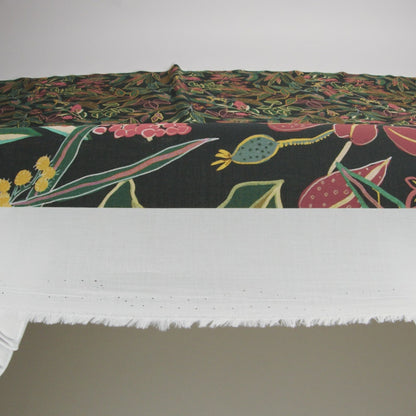 Cotton Voile - Black and Green Foliage - Mystery of Renewal Print - Mood Exclusive Key Largo Collection