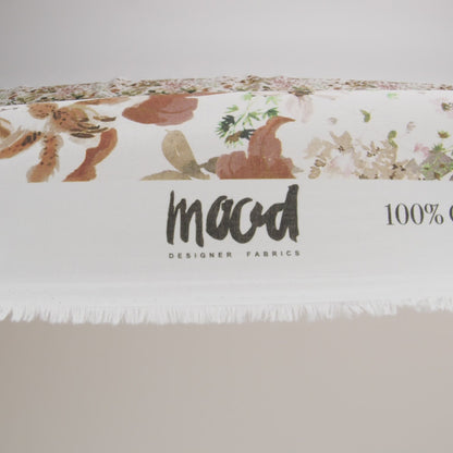Cotton Voile - White Floral - Botanical Perpetuity Print - Mood Exclusive Serengeti Collection