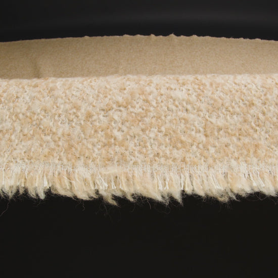 Wool Blend Boucle Tweed - Beige and Tan
