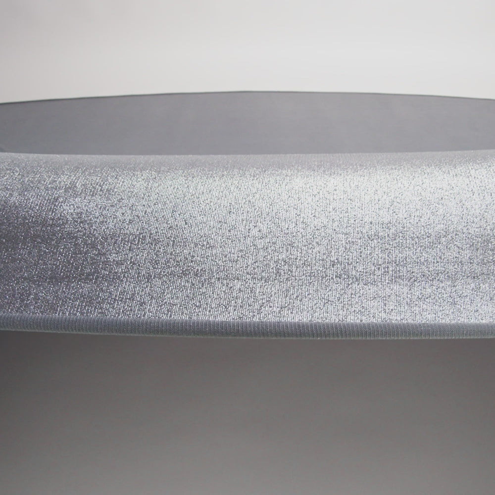 Foiled ITY Interlock Knit - Steel Gray and Silver - Gaby Collection