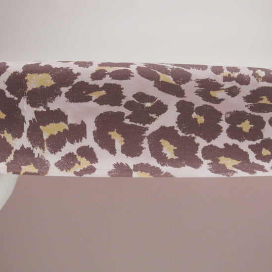 Famous Australian Designer Muted Orchid and Brown Leopard Spots Silk Woven - Image 6 of 6
