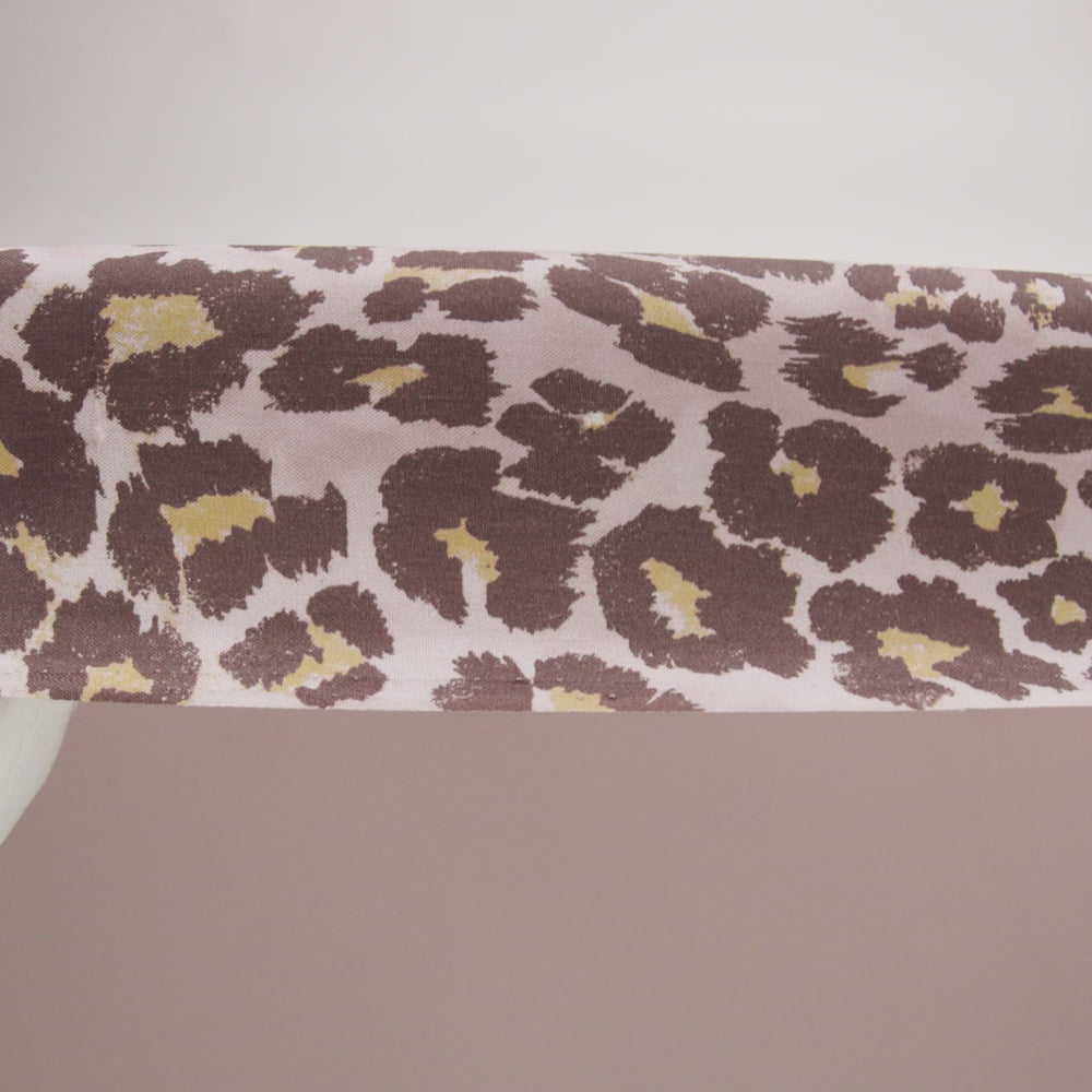 Famous Australian Designer Muted Orchid and Brown Leopard Spots Silk Woven - Image 6 of 6