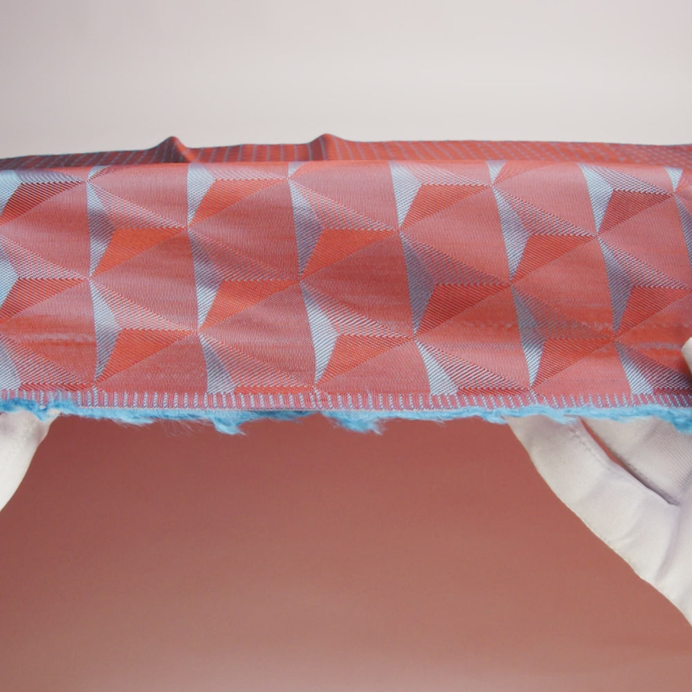 Blue and Orange Bi-Color Triangles Jacquard Lining - Image 6 of 7