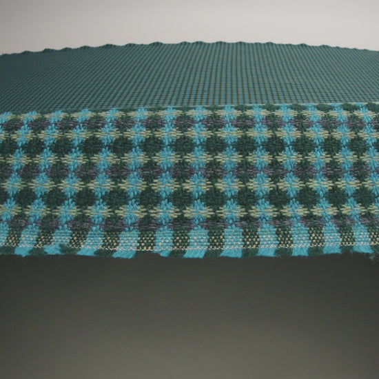 Wool Blend Tweedy Twill - Cerulean Blue, Olive and Dark Green Diamonds