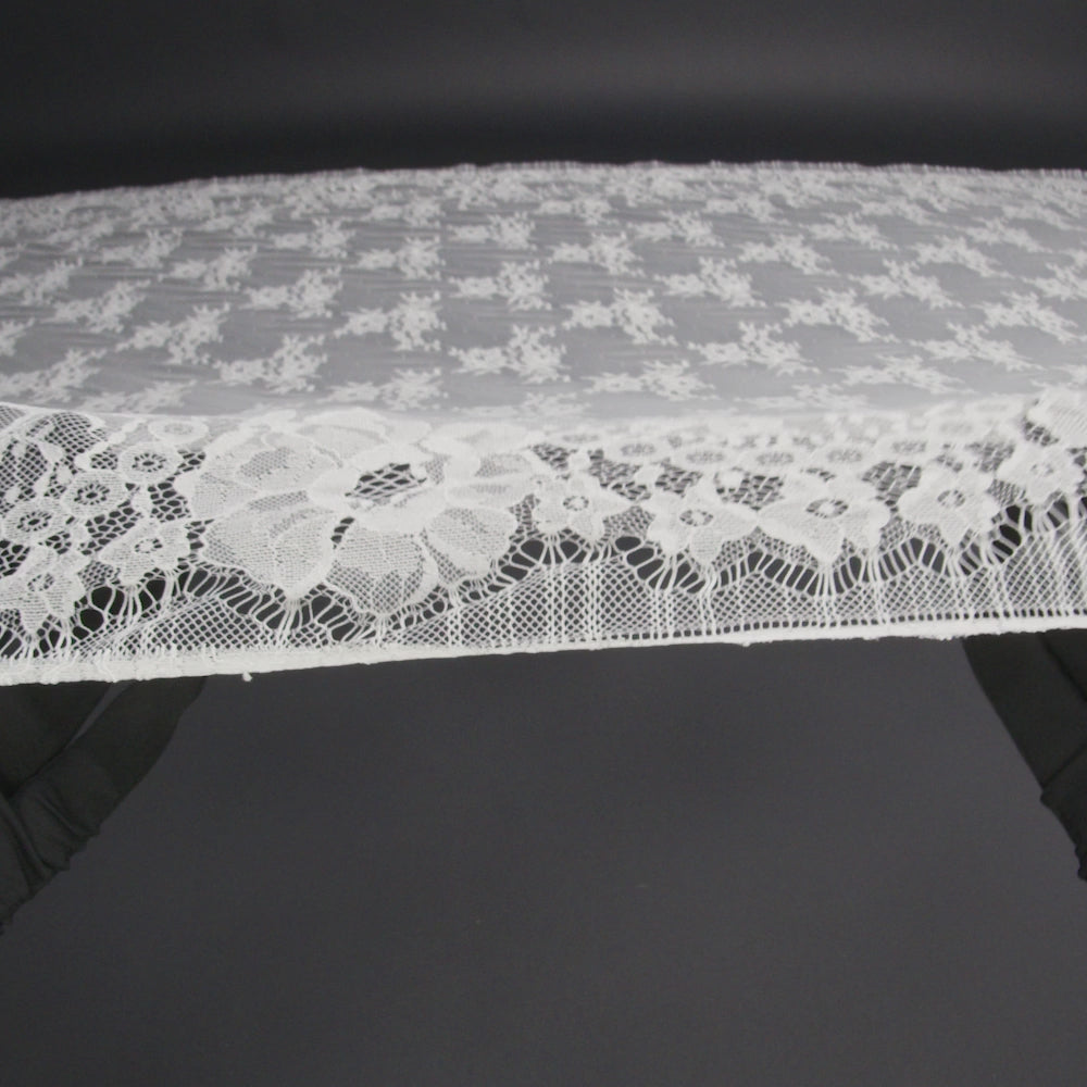 Chantilly Lace with Scalloped Borders - Ivory Classic Flowers
