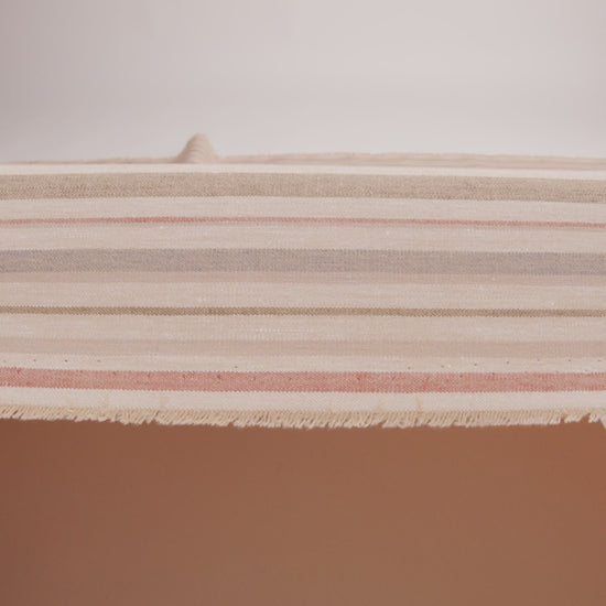 Olive, Tangerine and Smoke Gray Striped Stretch Linen and Rayon Woven - Image 5 of 5