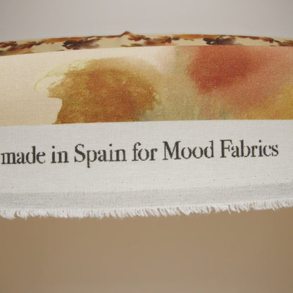 Linen and Rayon Woven - Pale Yellow, Burnt Orange and Brick Painterly Florals - Mood Exclusive Sunwashed Serenade Print