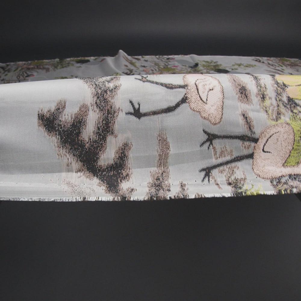 White and Green Asian-Influenced Burnout with Cranes and Branches - Image 5 of 5