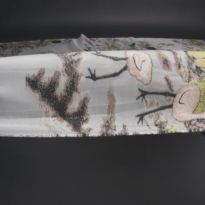 White and Green Asian-Influenced Burnout with Cranes and Branches