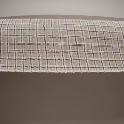 Heavyweight Linen Woven - Beige, Brown and White Shadow Windowpane Check