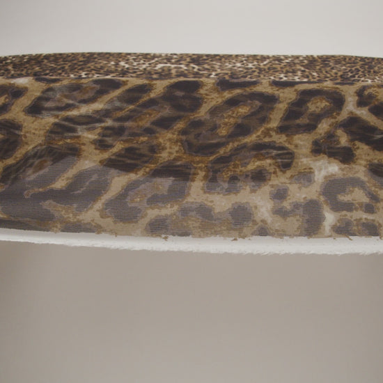 Ginger Snap and Forged Iron Leopard Print Silk Chiffon