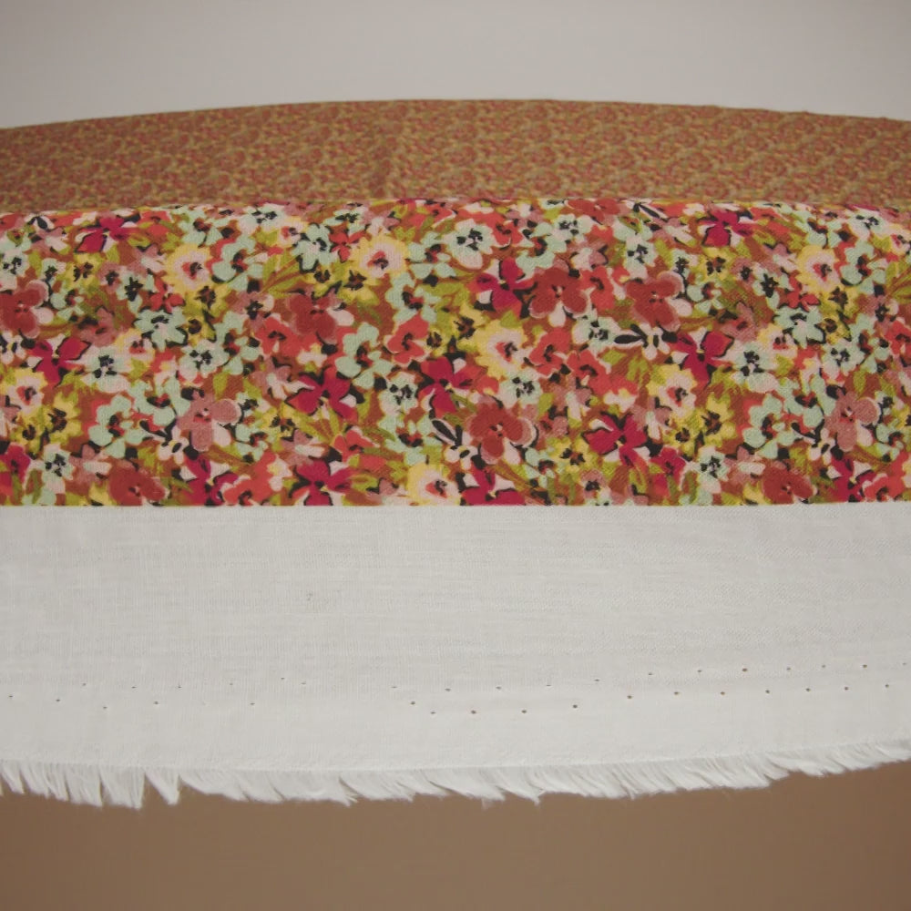 Cotton and Viscose Striped Seersucker - Brown, Sky Blue and Berry Red Little Florals - Mood Exclusive Blossom Breeze Print - Image 6 of 6