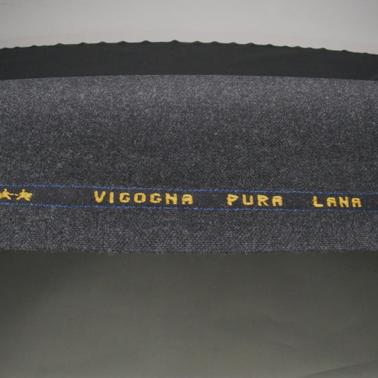Brushed Virgin Wool Twill Made in Italy - Heathered Dark Gray