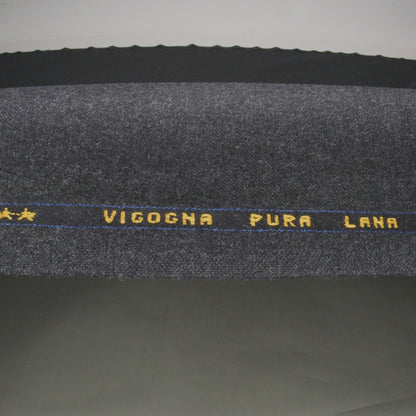 Brushed Virgin Wool Twill Made in Italy - Heathered Dark Gray