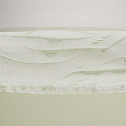 Luminous Sage Green and Heathered Beige Ripples Lightweight Polyester and Linen Brocade