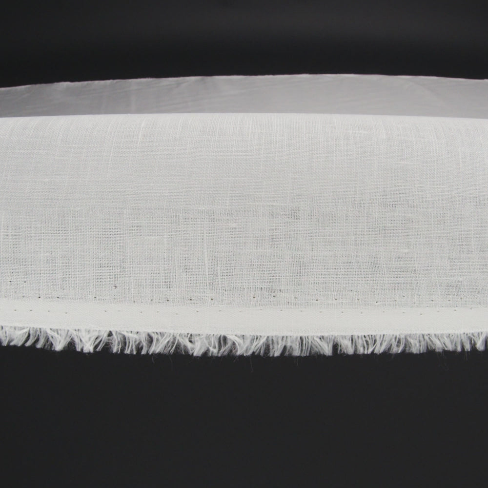 Famous Australian Designer White Lightweight Linen Woven - Image 6 of 6