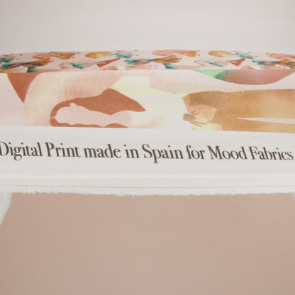 Rayon Challis - Multi Watercolor Figures and Shapes - Wayfaring Woman Print - Mood Exclusive Tumunyana Collection