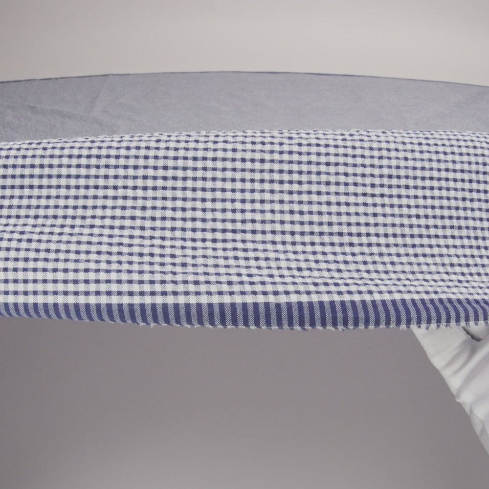 Polyester and Cotton Seersucker - Dark Blue and White Checks - Wylie Collection - Image 6 of 7