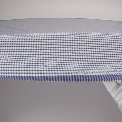 Polyester and Cotton Seersucker - Dark Blue and White Checks - Wylie Collection