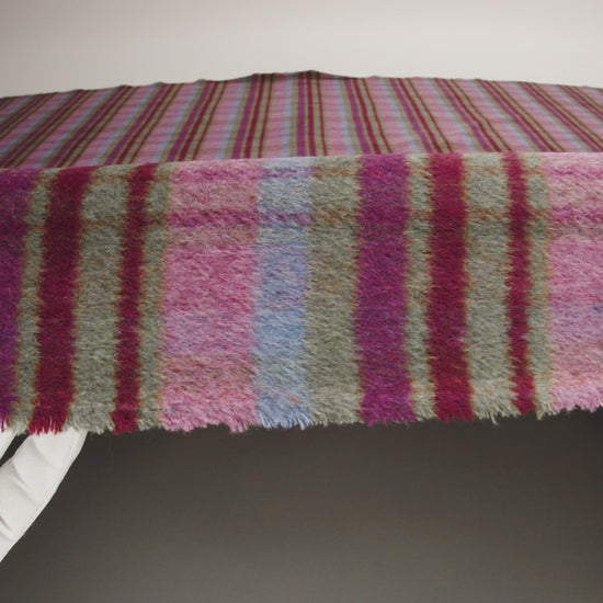 Brushed Wool Blend Twill Tweed - Pink, Green and Sky Blue Plaid