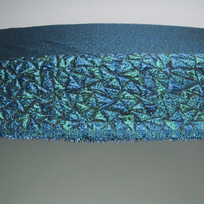 Mood Exclusive Metallic Royal Blue and Teal Tactile Triangles Luxury Brocade