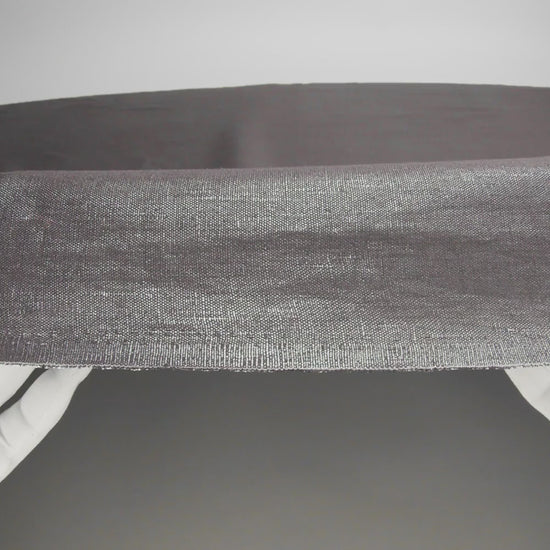 Medium Weight Linen Woven with Metallic Foiling - Smoke Gray and Silver - Bianca Collection - Image 5 of 5