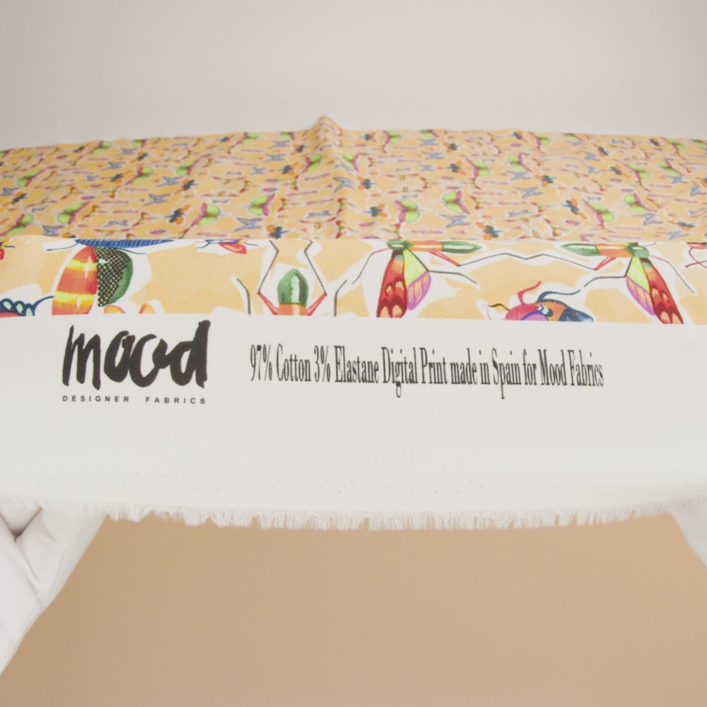 Mood Exclusive Yellow Picnic Guests Stretch Brushed Cotton Twill - Image 6 of 6