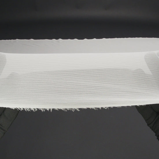 Crinkled Silk Chiffon - Whisper White - Premium Collection