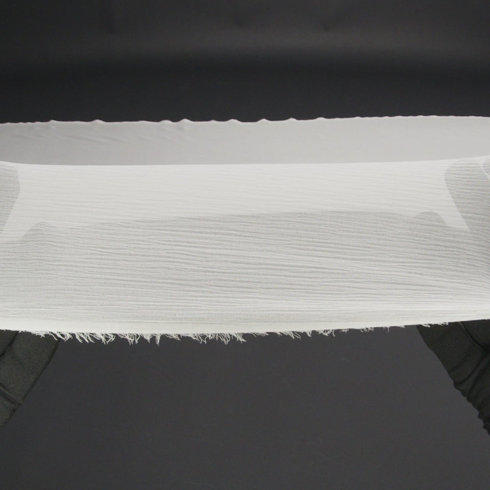 Crinkled Silk Chiffon - Whisper White - Premium Collection