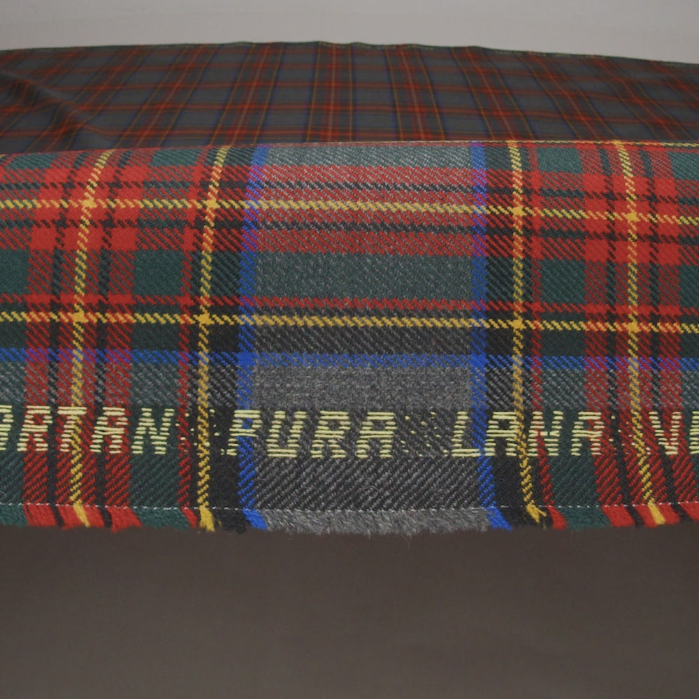 Virgin Wool Twill Made in Italy - Heathered Gray, Red and Yellow Plaid - Image 6 of 6