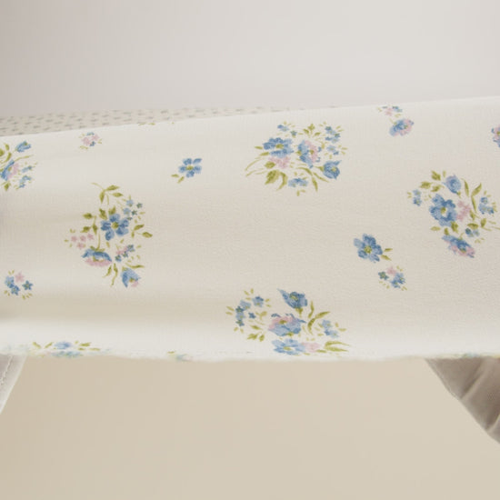 Sustainable Viscose Crepe Print - Steel Blue, Lilac Purple and Cream Floral - Designer Deadstock - Image 6 of 6