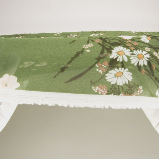 Viscose Georgette Print - Creamy Pink and Fern Green Wildflower Floral - Designer Deadstock - Image 6 of 6