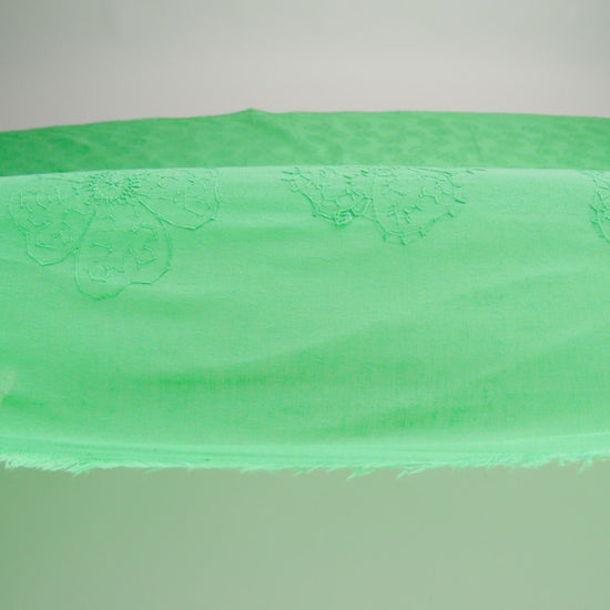 Embroidered Eyelet Cotton Voile - Ming Green Big Tossed Flowers - Naomi Collection