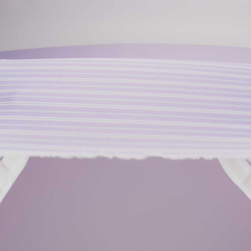 Cotton Twill Shirting Made in Italy - Lavender, White and Navy Stripes - Deadstock