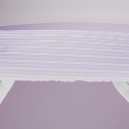 Cotton Twill Shirting Made in Italy - Lavender, White and Navy Stripes - Deadstock