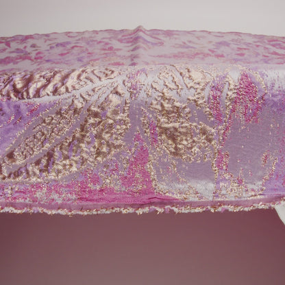 Floral Metallic Brocade - Bright Gold, Lavender and Fuchsia Pink