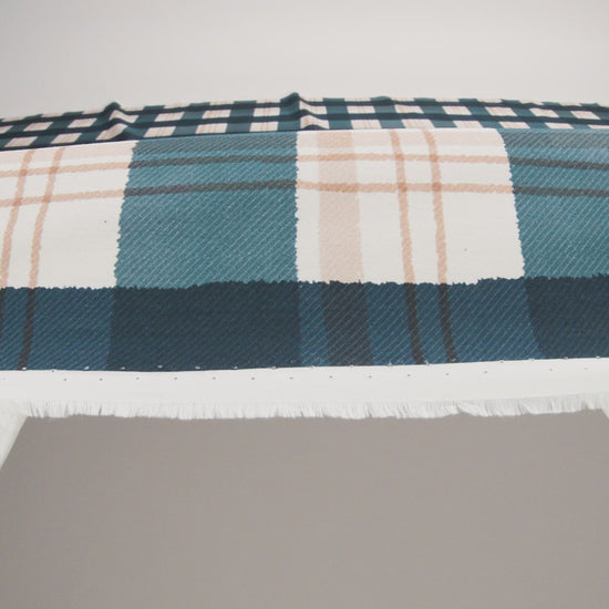 Mood Exclusive Navy Plaid to be Here Cotton Poplin