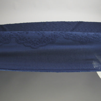 Embroidered Eyelet Cotton Voile - Medieval Blue Flowers on Branches - Naomi Collection